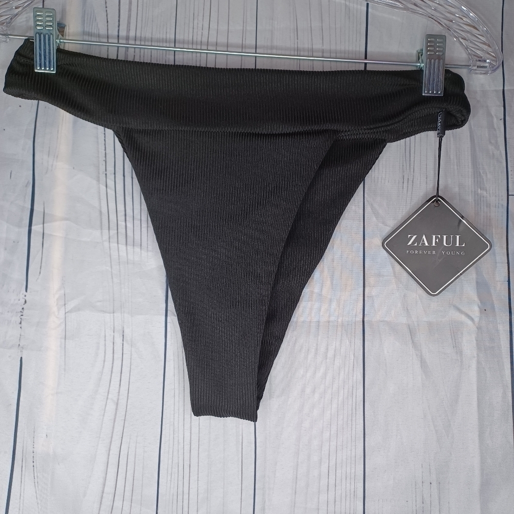 Zaful Black High-Waisted Bikini Bottom NWT - Picture 3 of 6